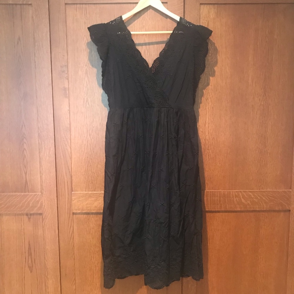 Black Gap Eyelet Midi Dress